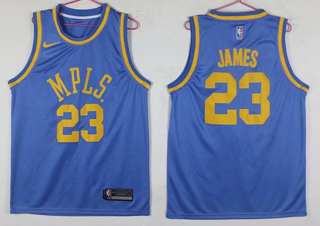 Men Los Angeles Lakers #23 James Blue Nike Game NBA Jerseys